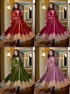 NSR 817 Faux Georgette With Full Heavy Embroidery Sequence Work Gown With Bottom Dupatta Wholesale Online